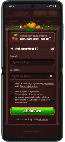 Täytä perustiedot Roostino 